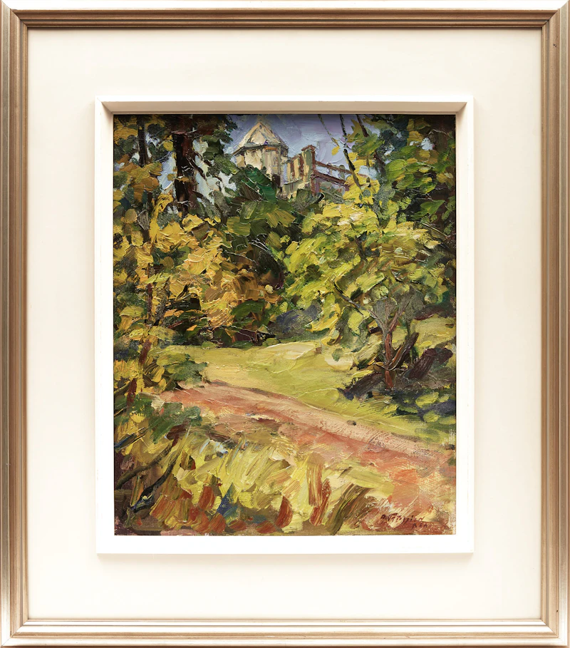Armand Tatossian, Landscape with Trail; Waterfront Landscape, two oil paintings - view 2
