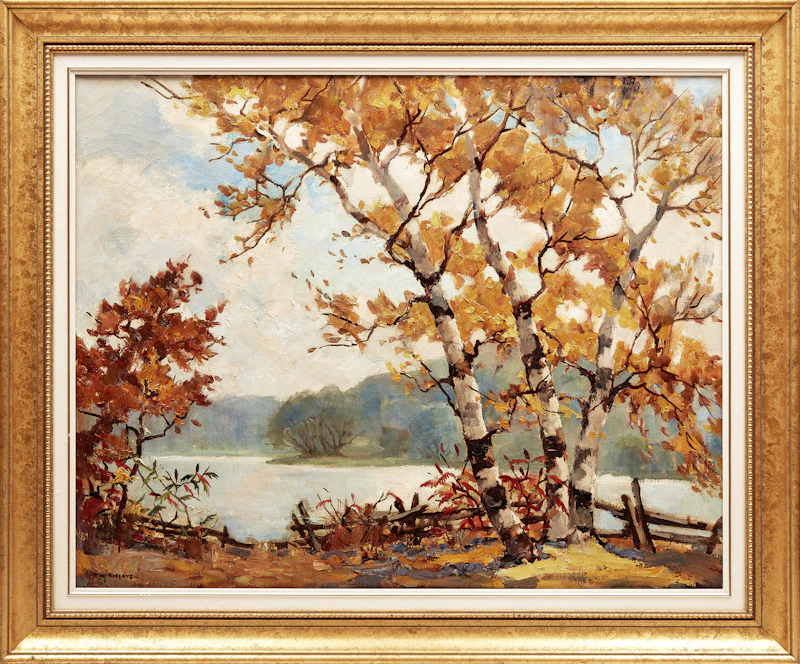 Thomas Keith Roberts, Riverside Birch Trees, Port Credit, oil on canvas - view 2
