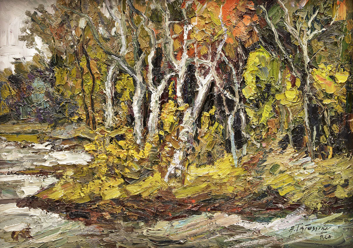 Armand Tatossian, Shoreline Forest, oil on canvas