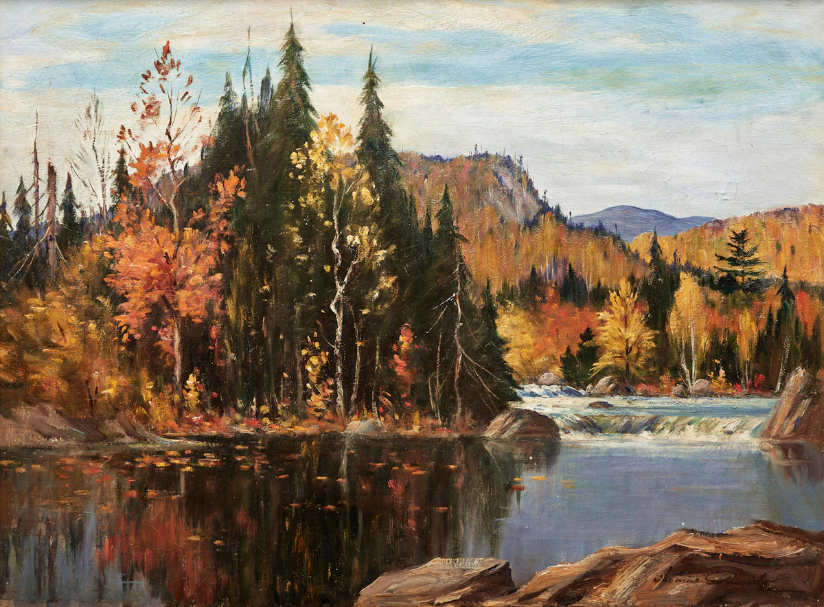 Thomas Hilton Garside, Autumn, Devil’s River, Laurentians, oil on canvas