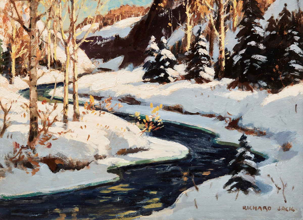 Richard Jack, Mid-Winter, the Laurentians , oil on board