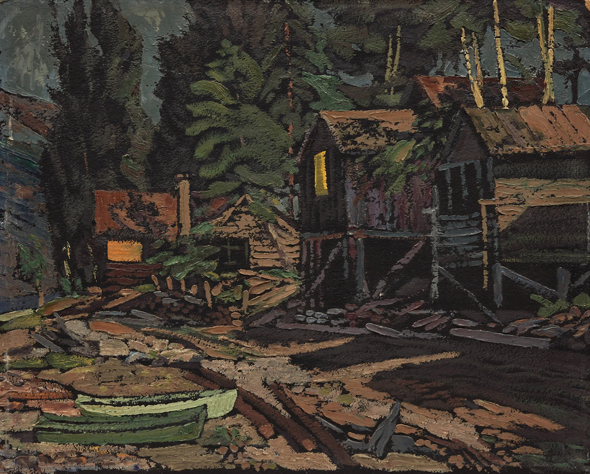Illingworth Holey Kerr, Lake Shuswap, Moonlight , oil on panel, 1957