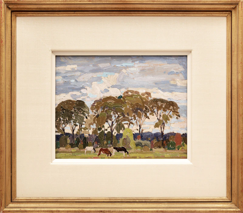 Lawrence Arthur Colley Panton, Untitled (Pastoral Landscape with Cows), oil on board - view 2