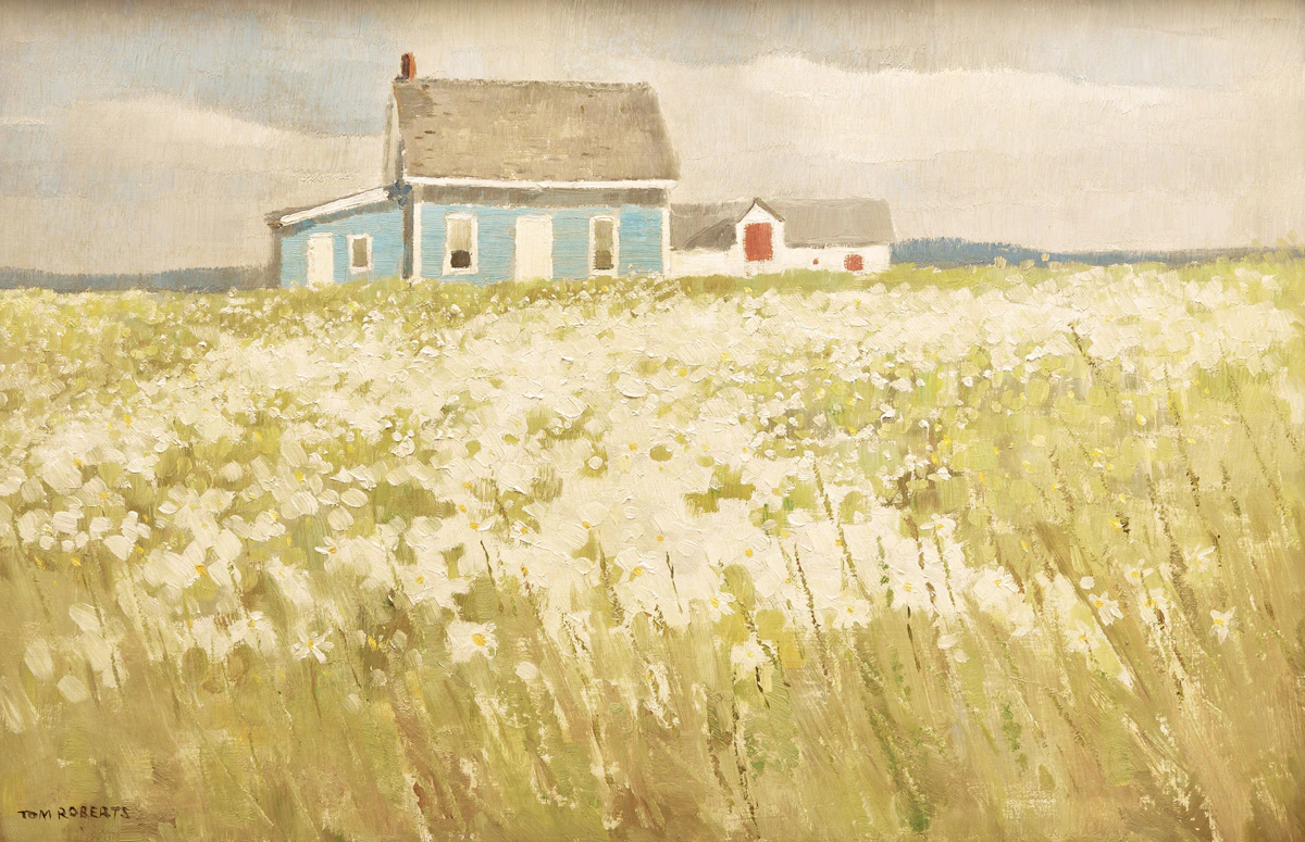 Thomas Keith Roberts, The Blue House, L’Anse à Louise, oil on board