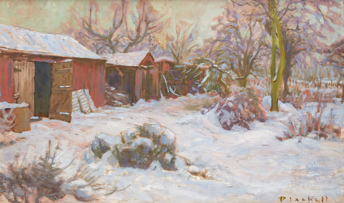 Joseph Francis Plaskett, Snow at the Cedars, oil on canvas
