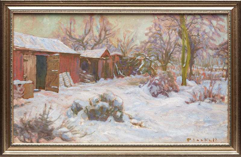 Joseph Francis Plaskett, Snow at the Cedars, oil on canvas - view 2