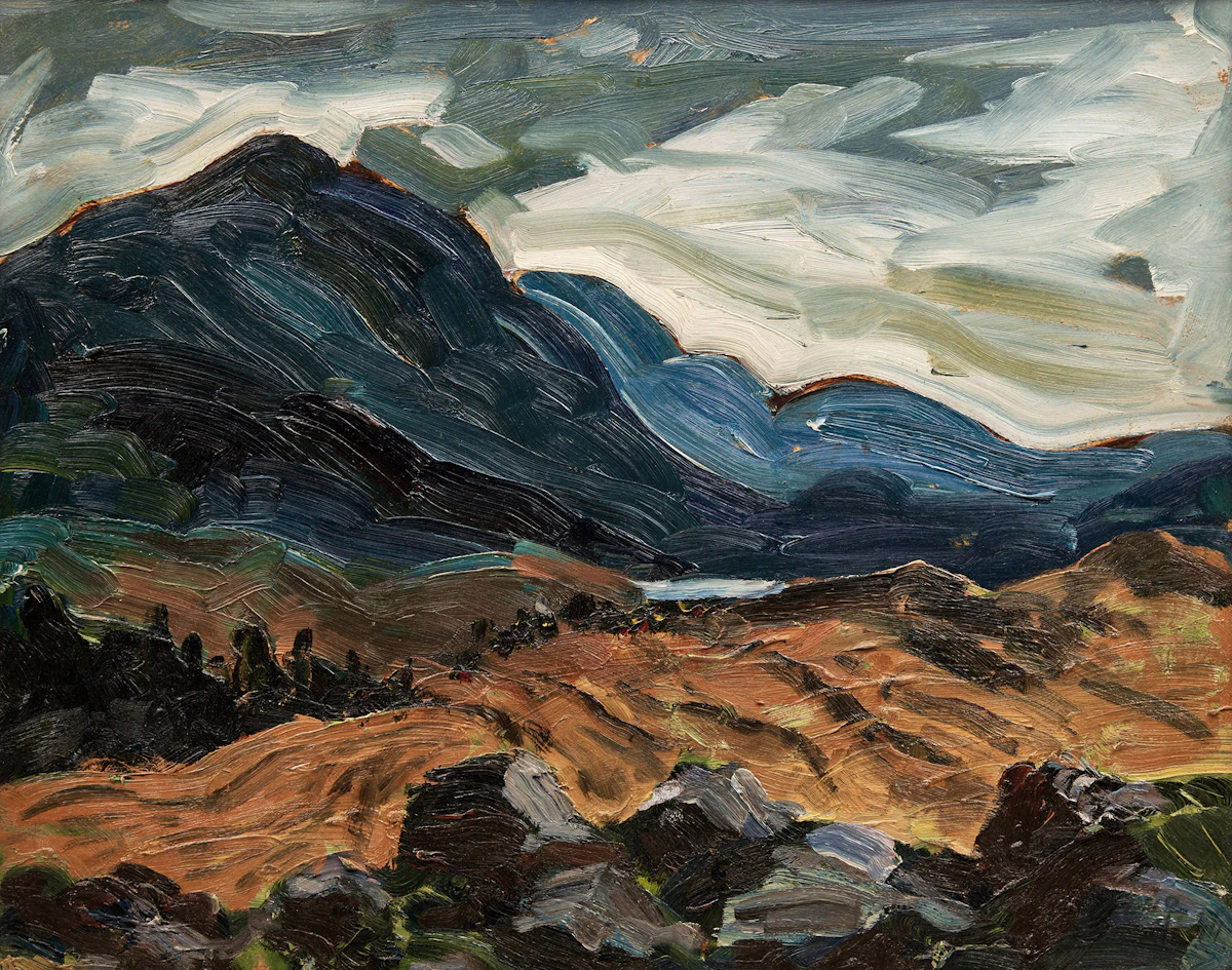 Bruno Côté, Untitled Landscape, oil on board, 1974