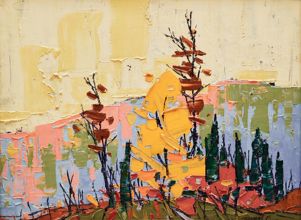 Thomas Frederick Haig Chatfield, Hazy Hill, acrylic on board