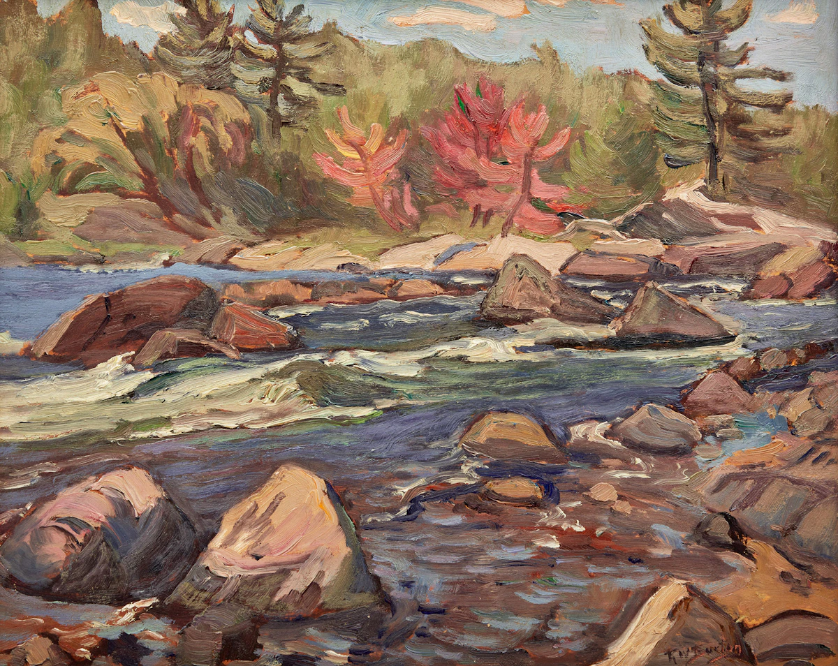 Ralph Wallace Burton, Palmer Rapids near Combermere, Ont., oil on board, 1963