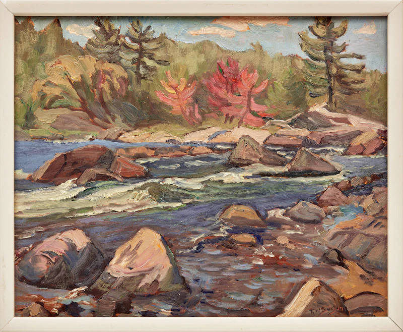 Ralph Wallace Burton, Palmer Rapids near Combermere, Ont., oil on board, 1963 - view 2