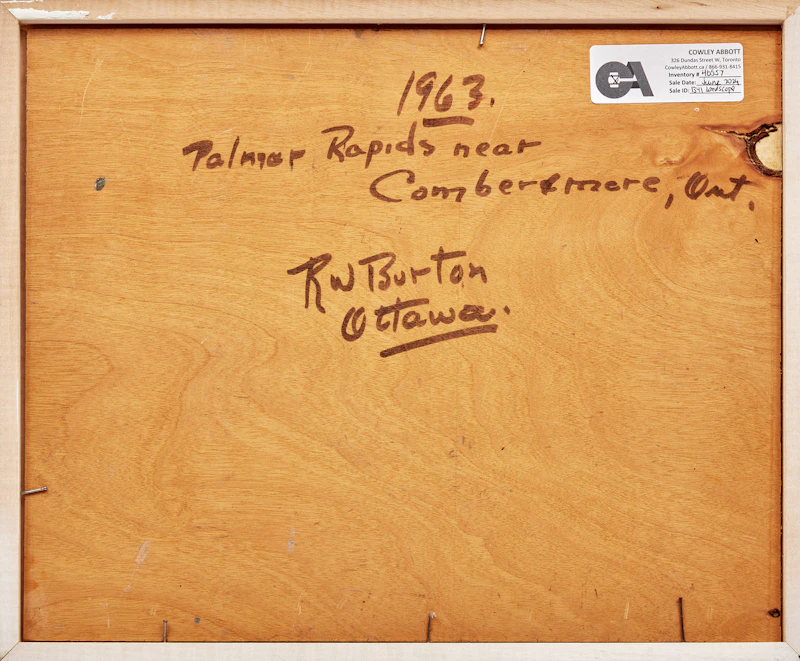 Ralph Wallace Burton, Palmer Rapids near Combermere, Ont., oil on board, 1963 - view 3