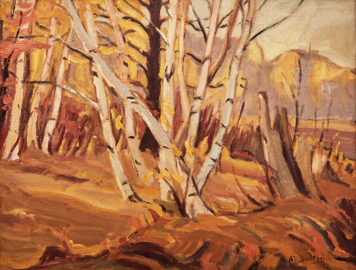 Ralph Wallace Burton, Autumn - Dunrobin, oil on board, 1957