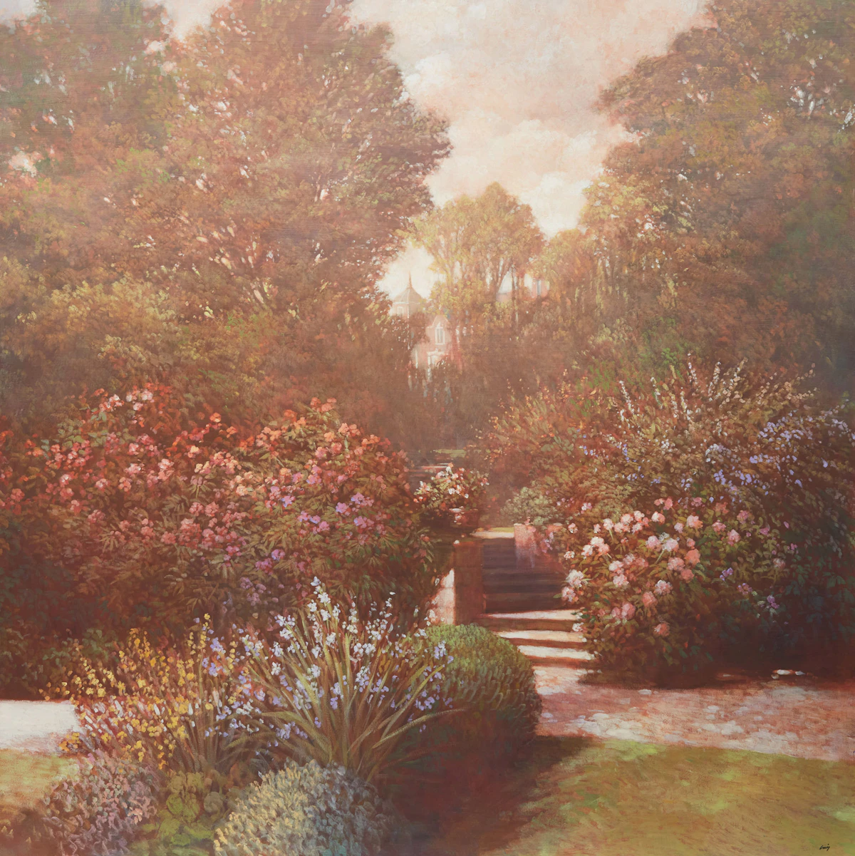 Philip Craig, Steps to the Lower Garden, oil on canvas, 1984