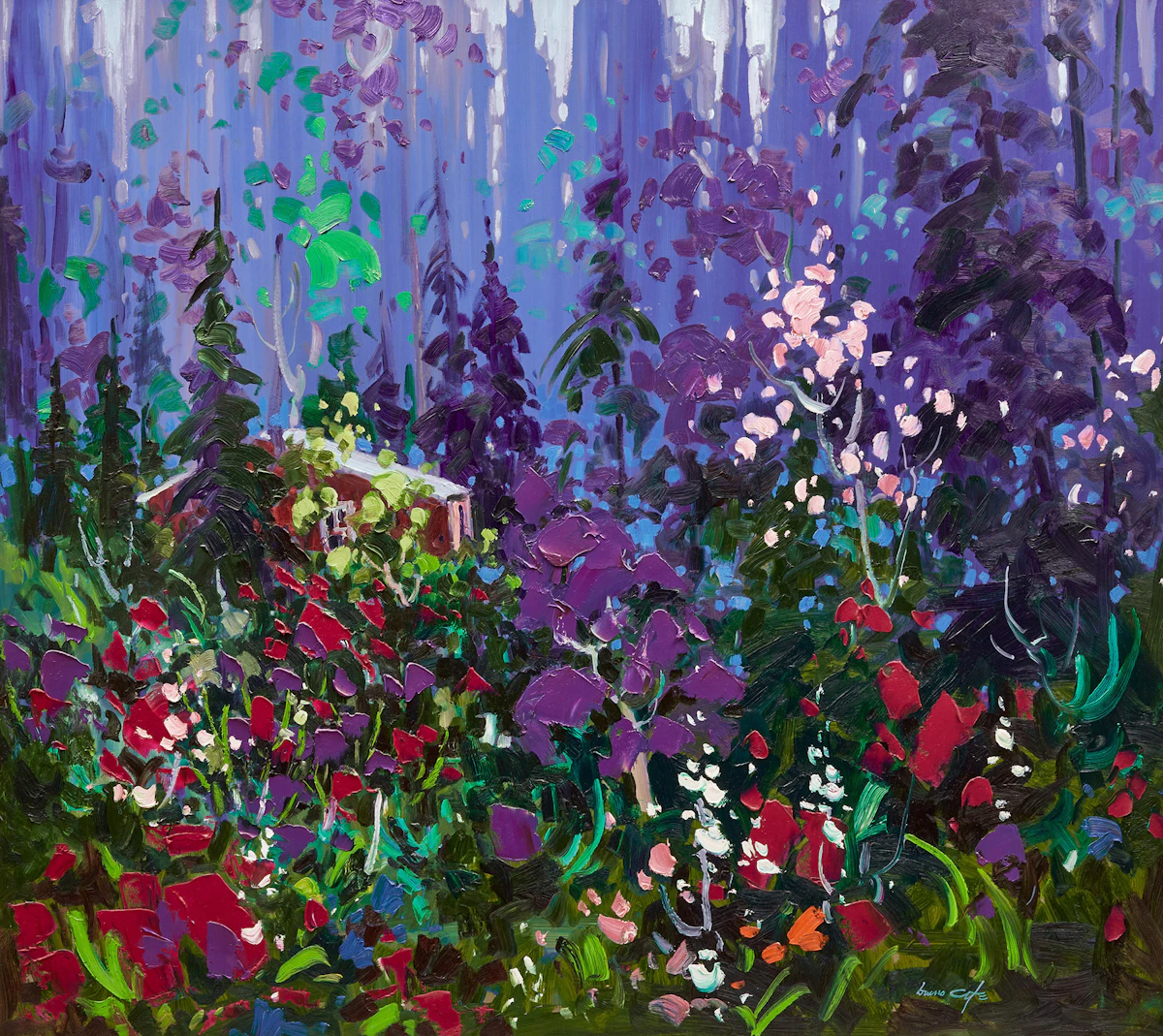 Bruno Côté, Forest Bleue, oil on board, 1992