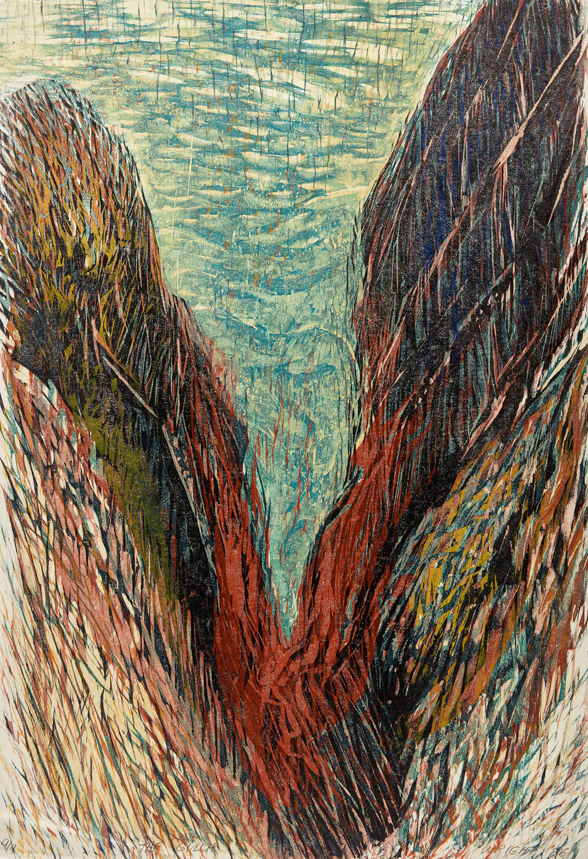 Don Wright, The Gulch, monotype