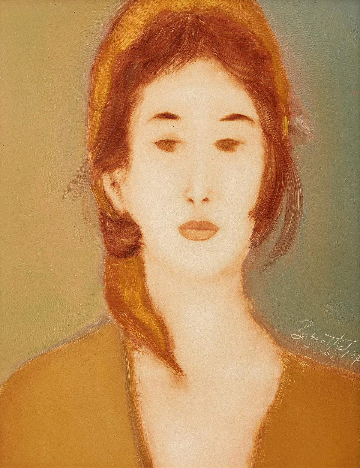 Robert Katz, Inquisitive, oil on masonite, 1987