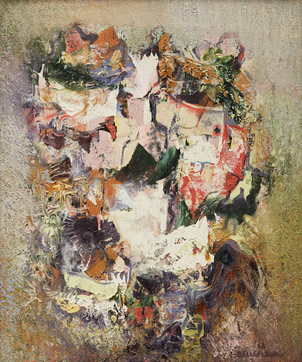 Léon Bellefleur, Effigie Orientale, oil on canvas, 1968