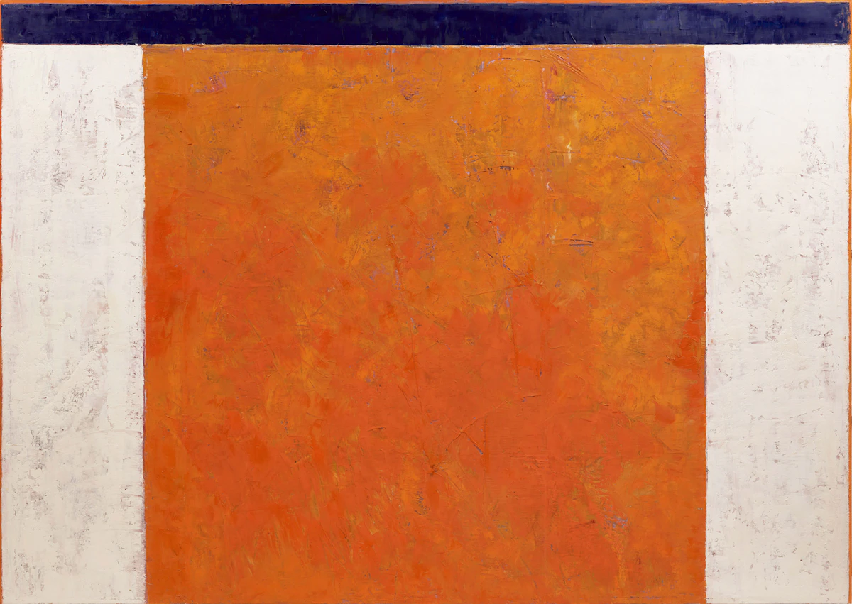 David Sorensen, Japanese Flag No. 1 - Orange, oil on canvas, 1991