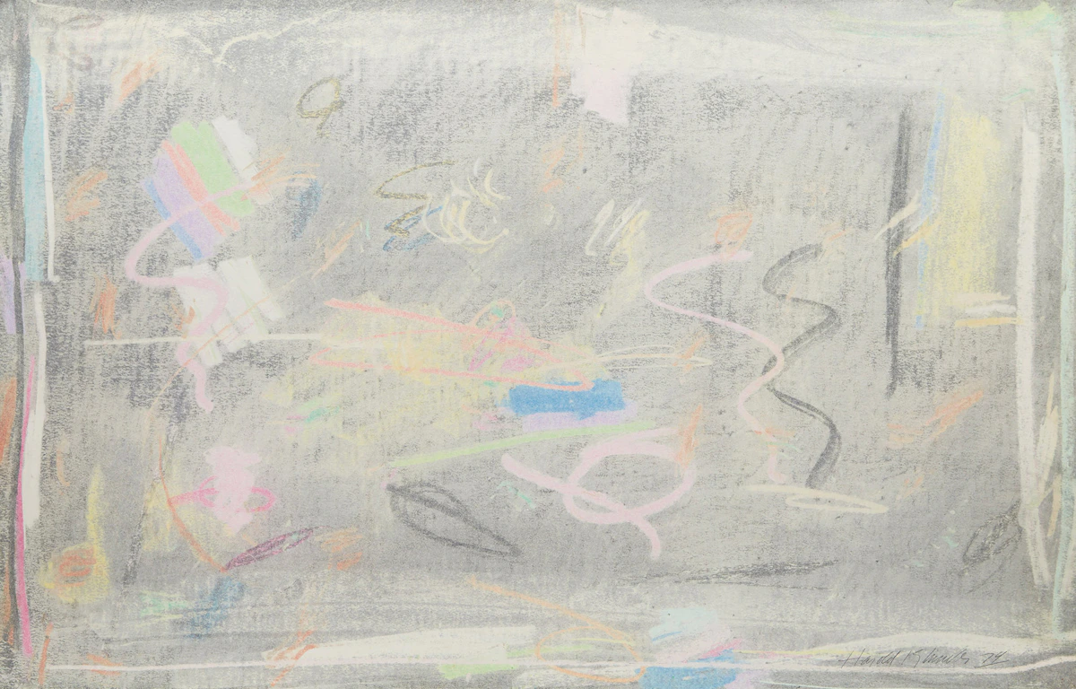 Harold Klunder, Untitled Abstract Composition, colour pastel, 1974