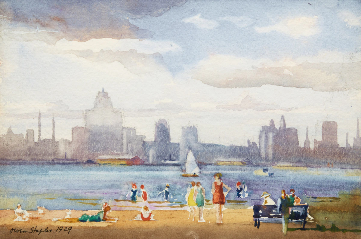 Owen Staples, Untitled, Toronto Skyline, watercolour, 1929