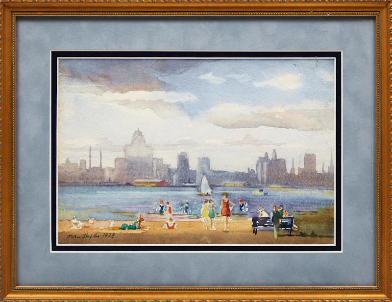 Owen Staples, Untitled, Toronto Skyline, watercolour, 1929 - view 2