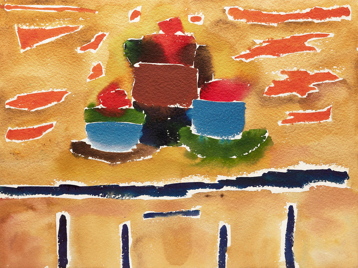 David Bolduc, Untitled Abstraction, 1975, watercolour