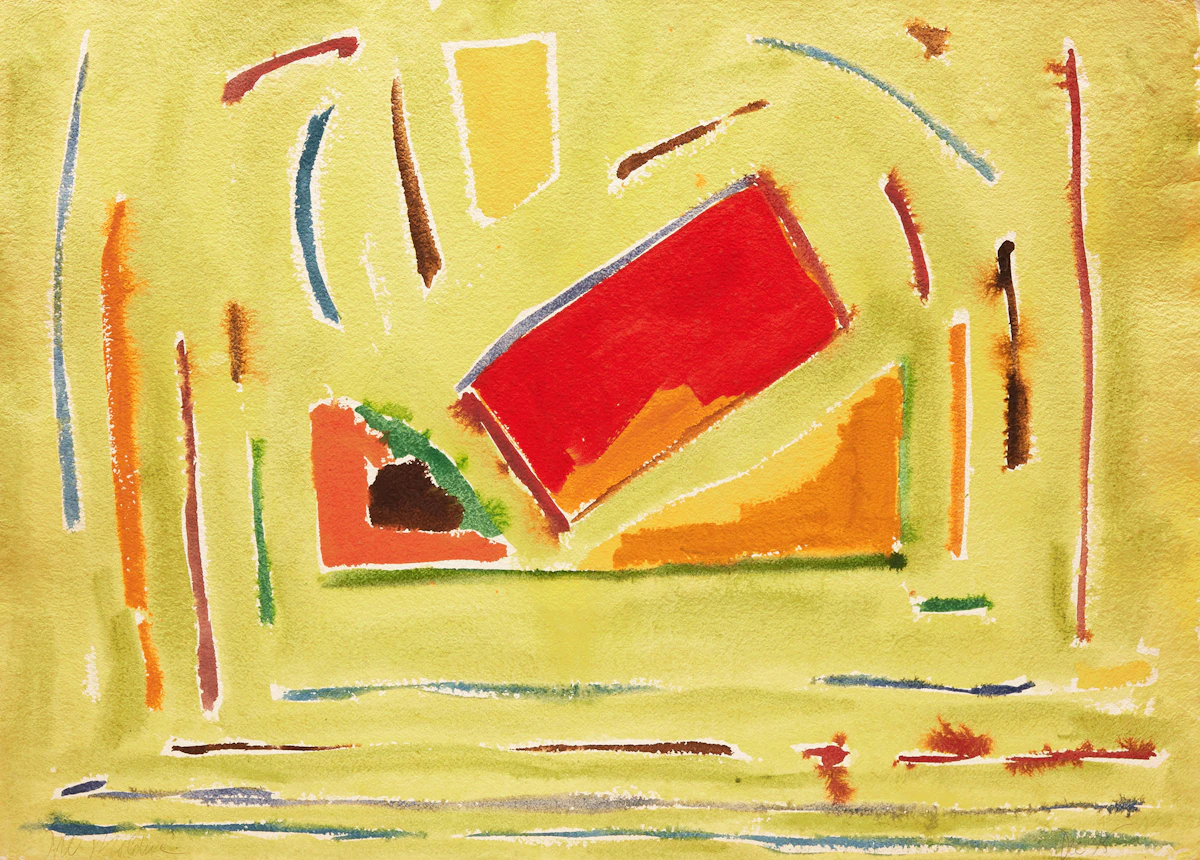 David Bolduc, Untitled Abstraction, watercolour, 1975