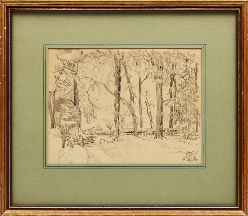 Nicholas Hornyansky, Camping, graphite - view 2