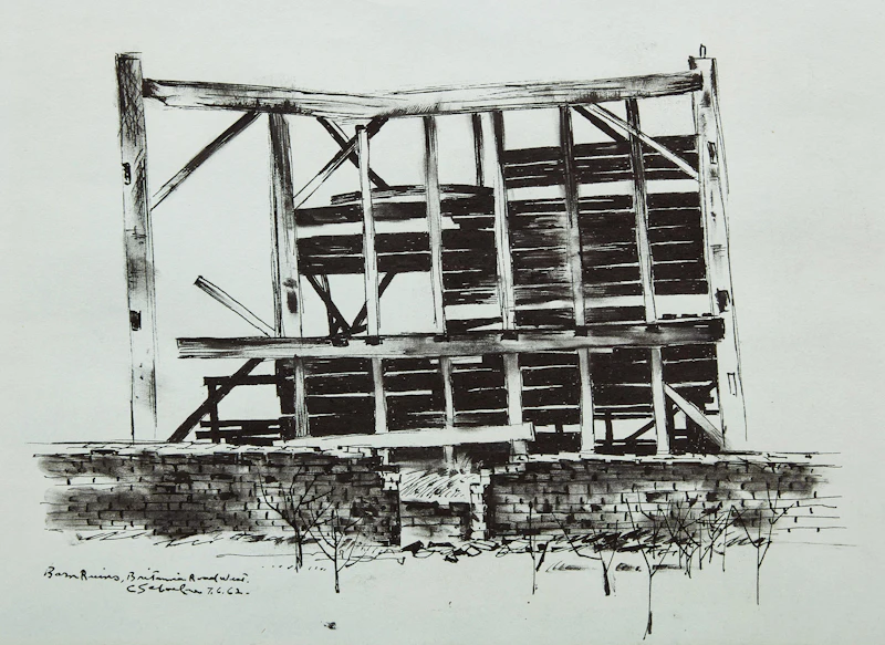 Barn Ruins, Britannia Road West by Carl Fellman Schaefer