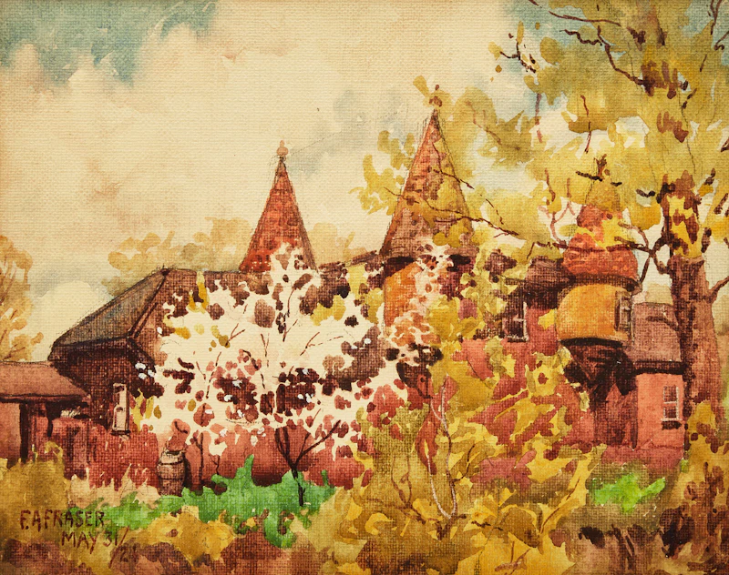 Frederick Alexander Fraser, Scarborough Bluffs; Turrets Behind the Trees, two watercolours - view 4