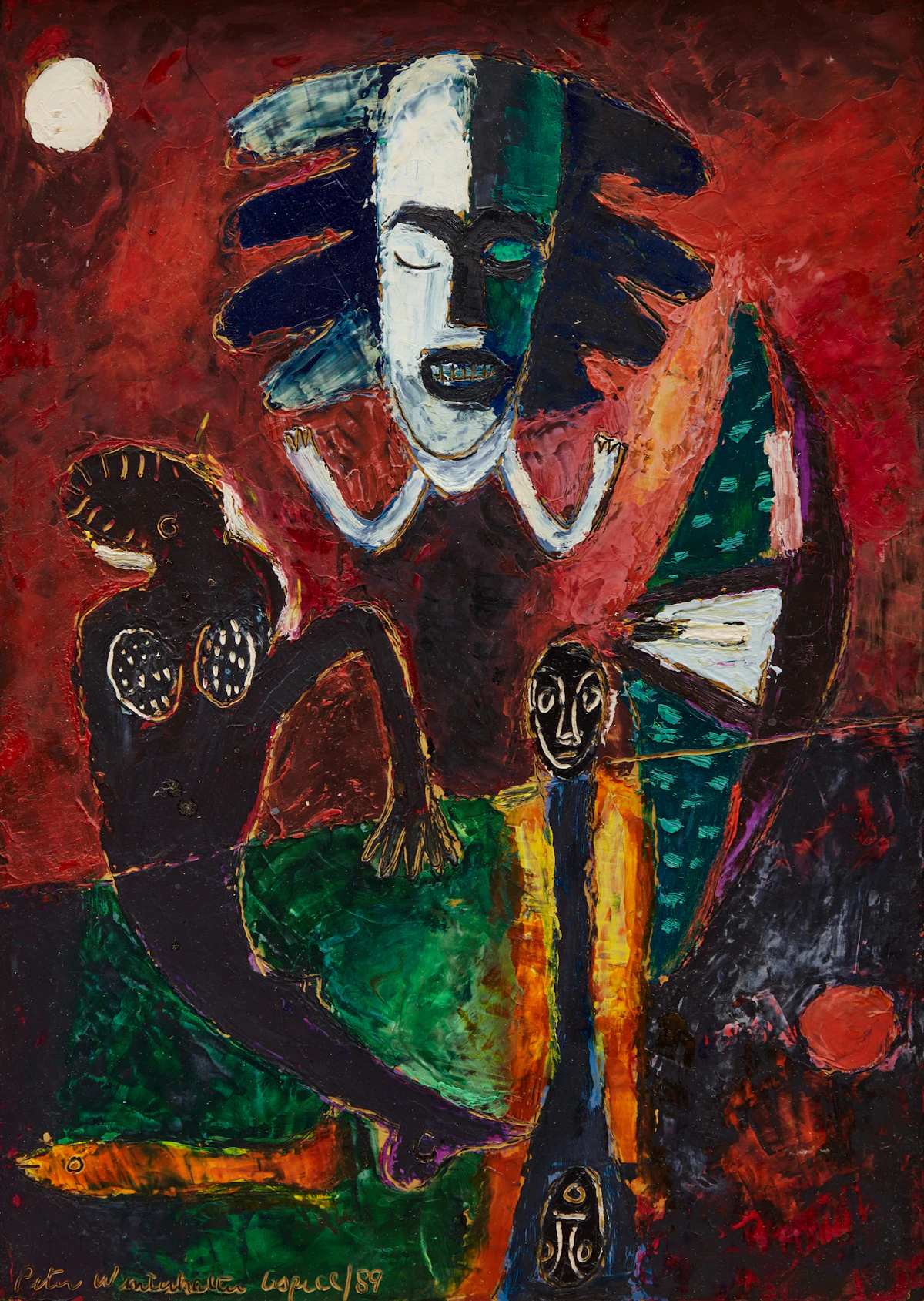 Peter Aspell, Pond Magic (Sea Ghost), oil on paper, 1989