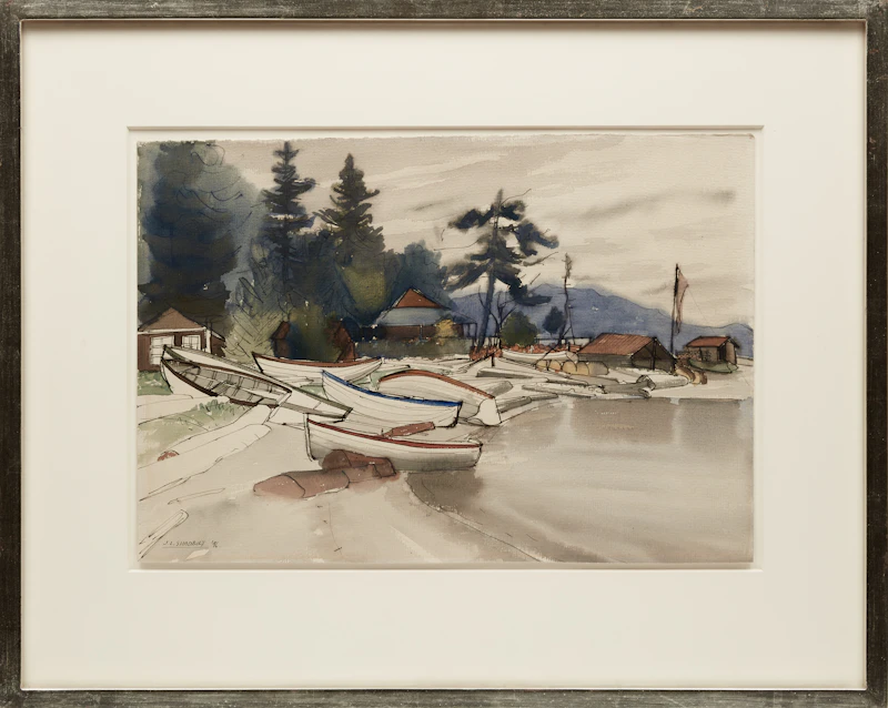 Jack Leonard Shadbolt, Untitled (Boats) , watercolour, 1946 - view 2