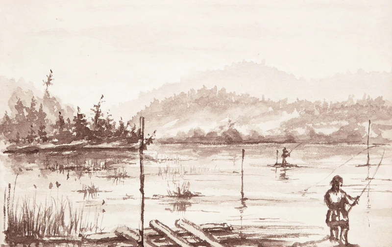 William Busby Lambe, Sketchbook of Drawings, Three-quarter bound in leather with marbled endpapers - view 2
