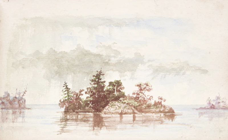 William Busby Lambe, Sketchbook of Drawings, Three-quarter bound in leather with marbled endpapers - view 4