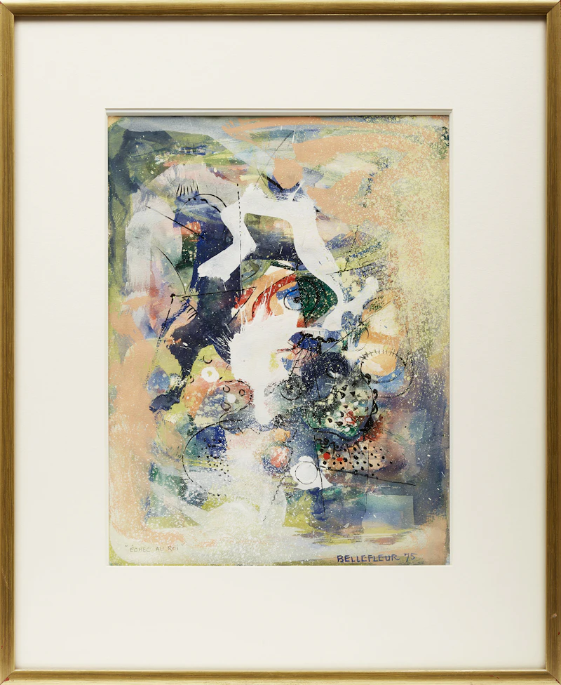 Léon Bellefleur, Échec au Roi, watercolour, 1975 - view 2