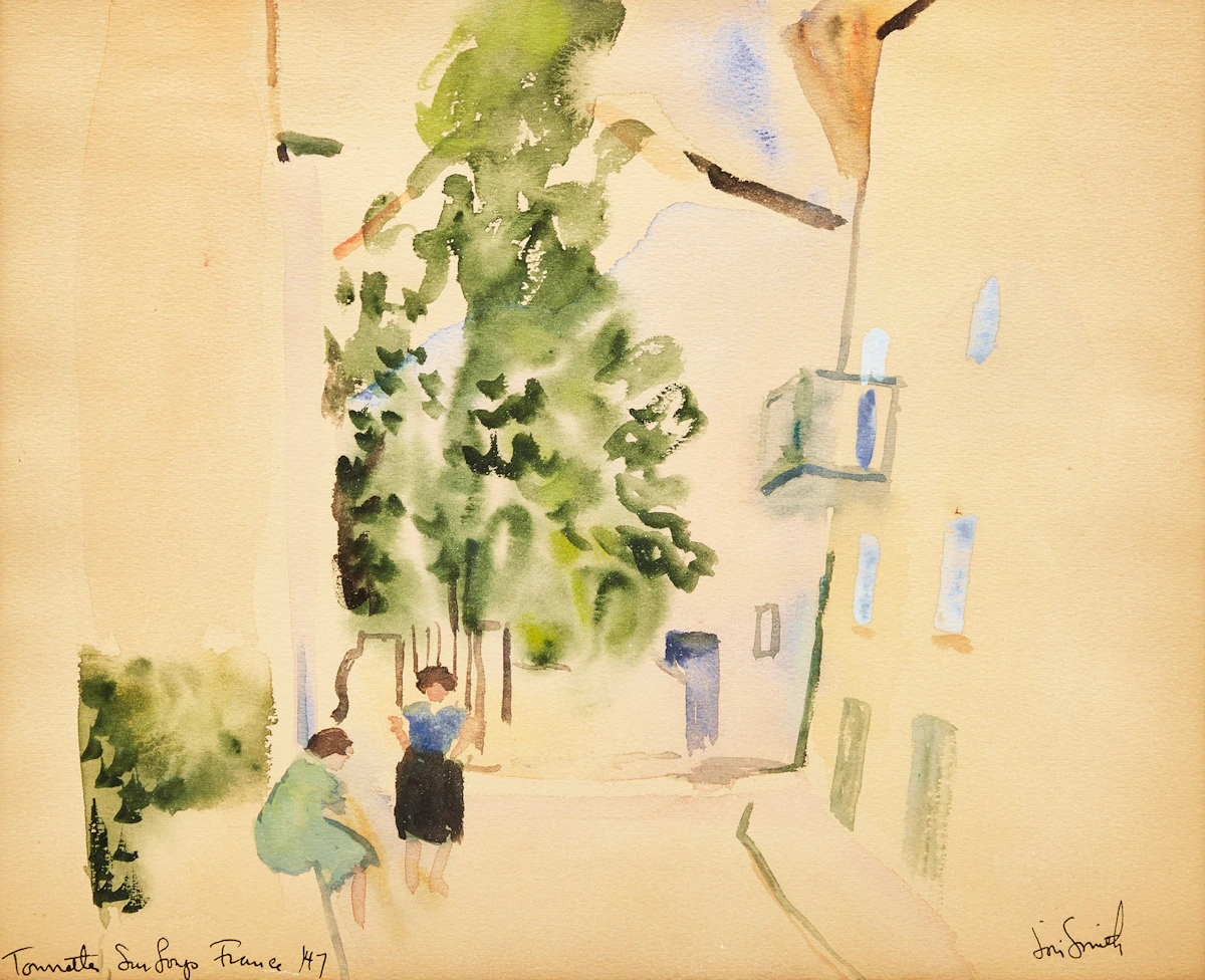Marjorie (Jori) Smith, Tourrettes sur Loup France, watercolour, 1947