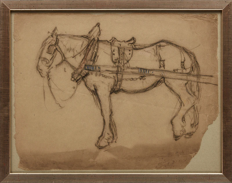 Manly Edward MacDonald, Study of a Horse, crayon on paper - view 2