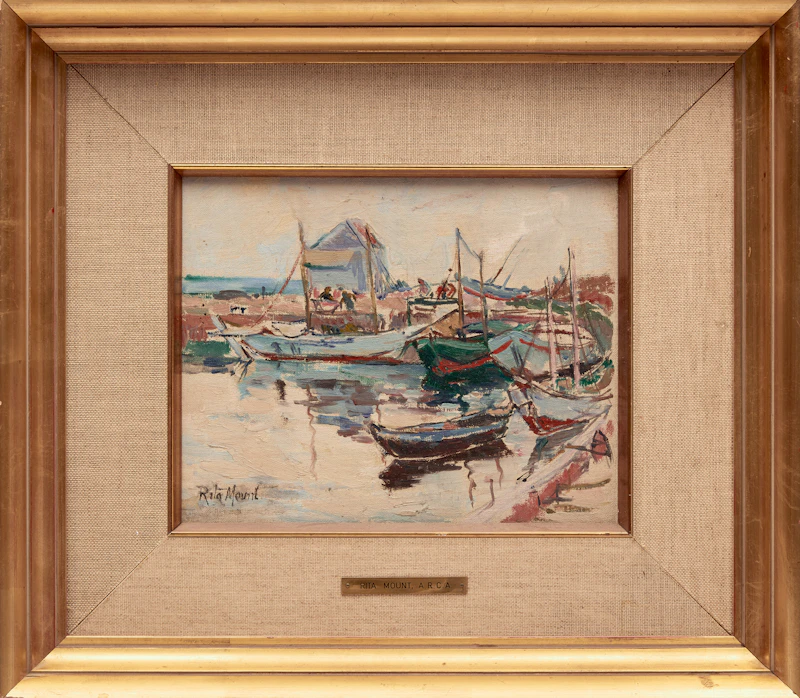 Rita Mount, Harbourfront Landscape, oil on canvas mounted on board - view 2