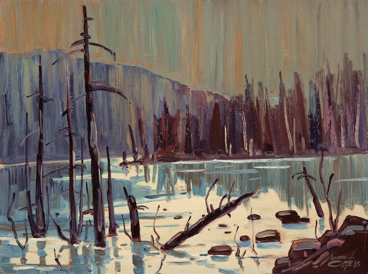 Bruno Côté, Lac Des Ha-Ha, oil on board, 1985