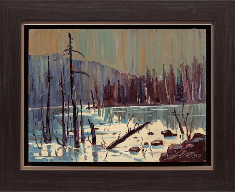 Bruno Côté, Lac Des Ha-Ha, oil on board, 1985 - view 2