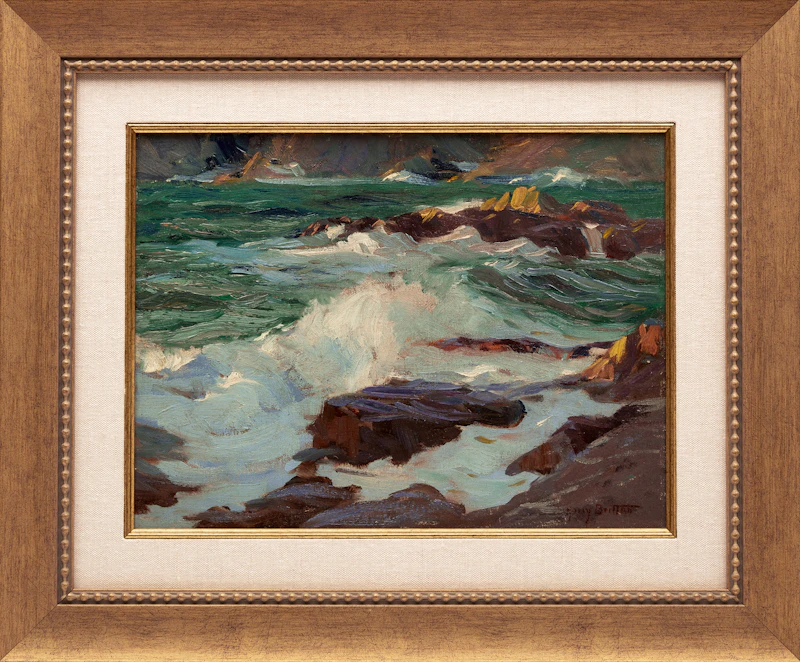 Harry Britton, Rocks, Trebarwith, oil on canvas board - view 2