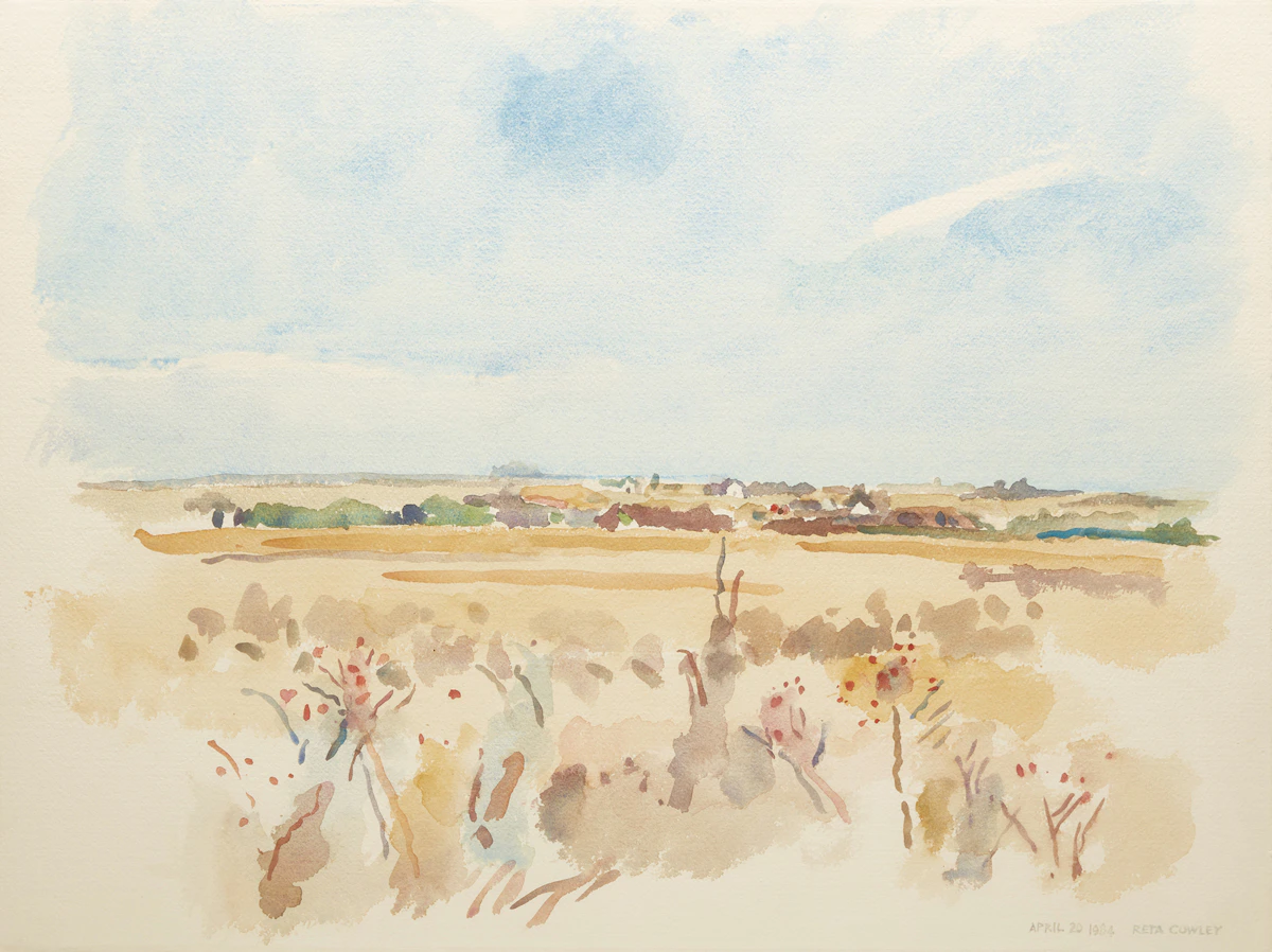 Unknown Artist, After Winter, Rosehips, watercolour, 1984