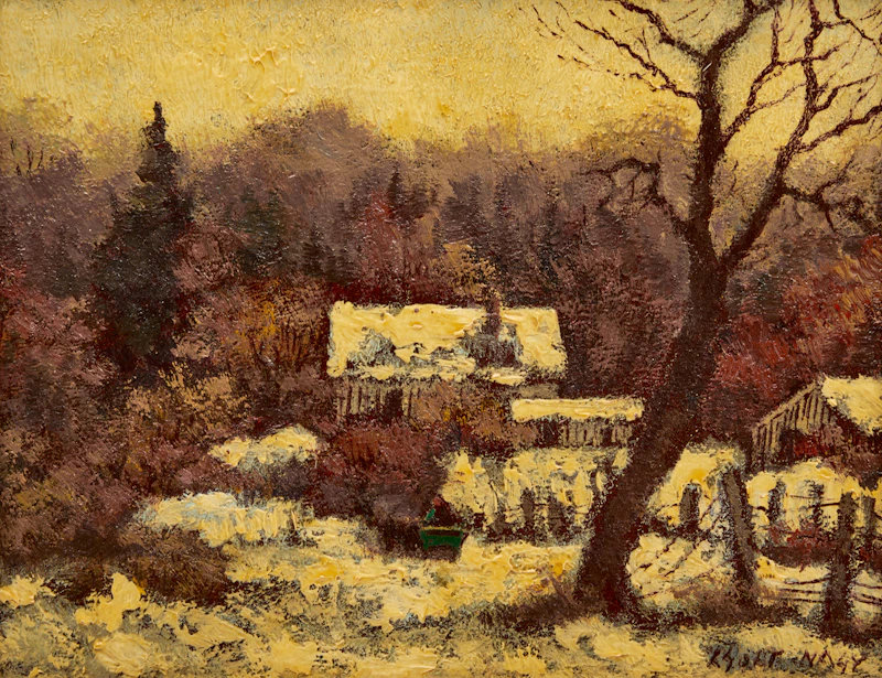 House in the Snow; Figures in the Snow by Zsolt Nagy