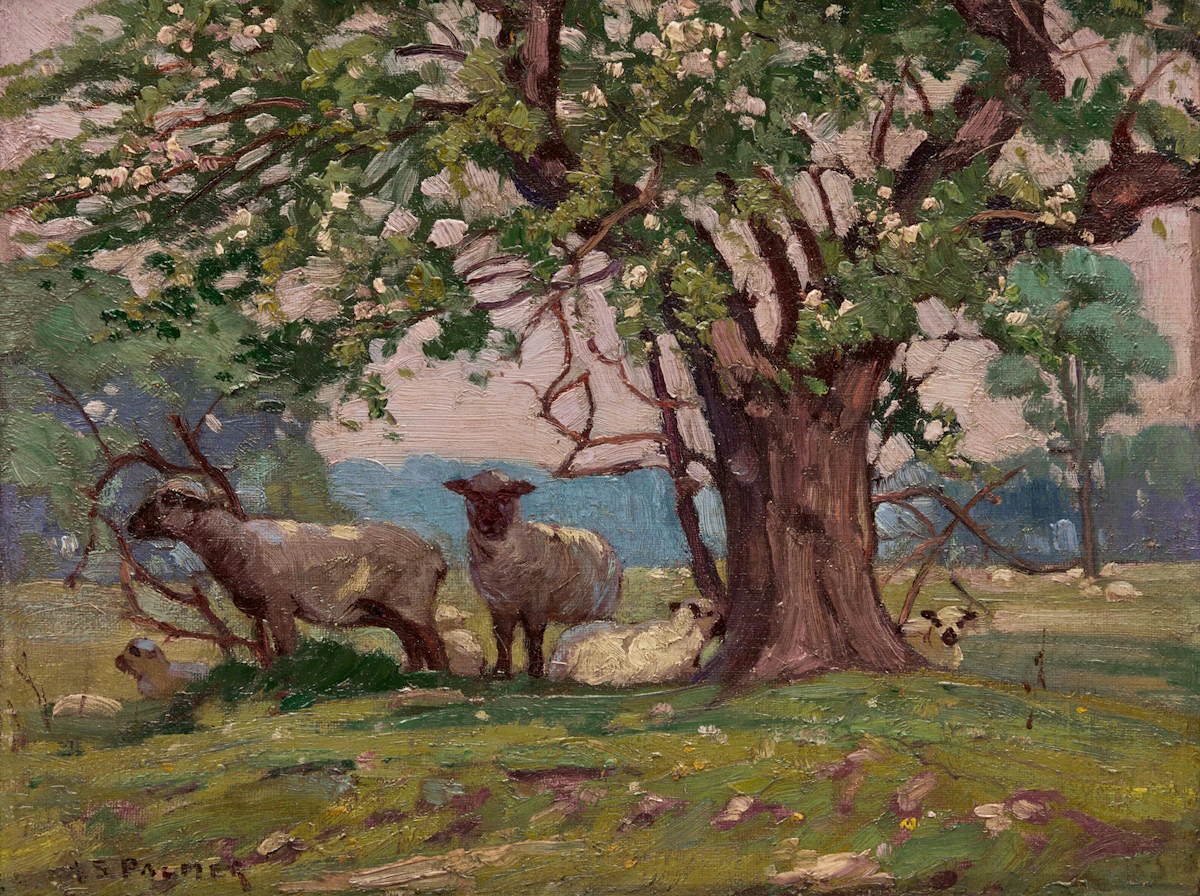 Herbert Sidney Palmer, A Shady Resting Place, oil on board