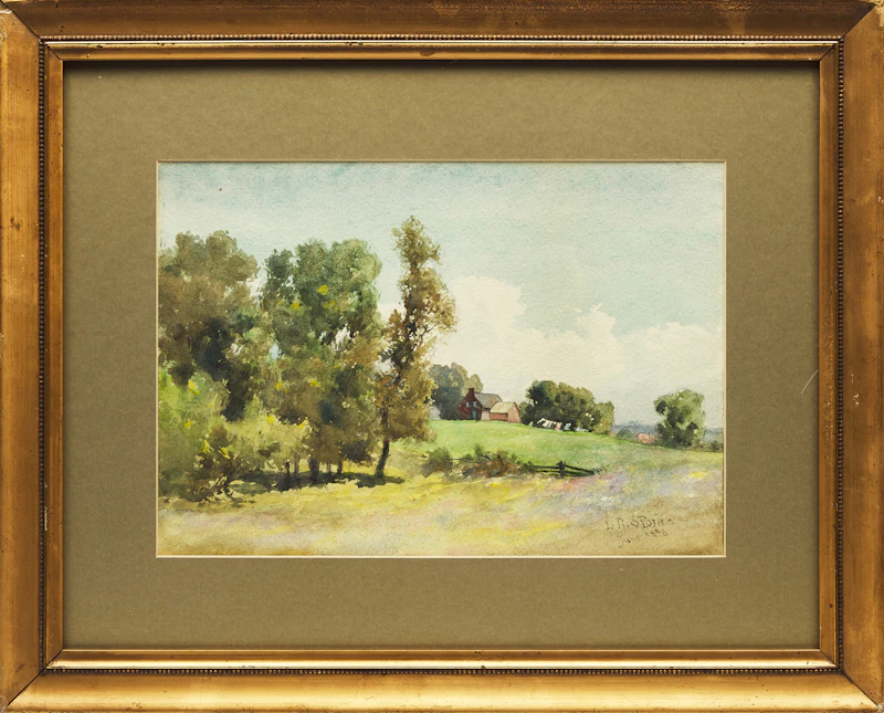 Lucius Richard O'Brien, Untitled (Pastoral Landscape with Barn), watercolour, 1898 - view 2