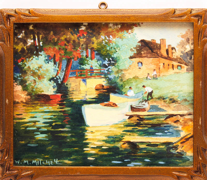 Willard Morse Mitchell, An Eastern Townships Scene, Near Richmond, P.Q., Canada; The Little Red Sleigh; Val Morin; The Hudson Bay Post at Lachine, P.Q., Canada, four watercolours - view 11