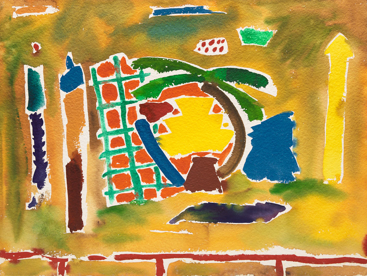 David Bolduc, Untitled Abstraction, watercolour, 1975