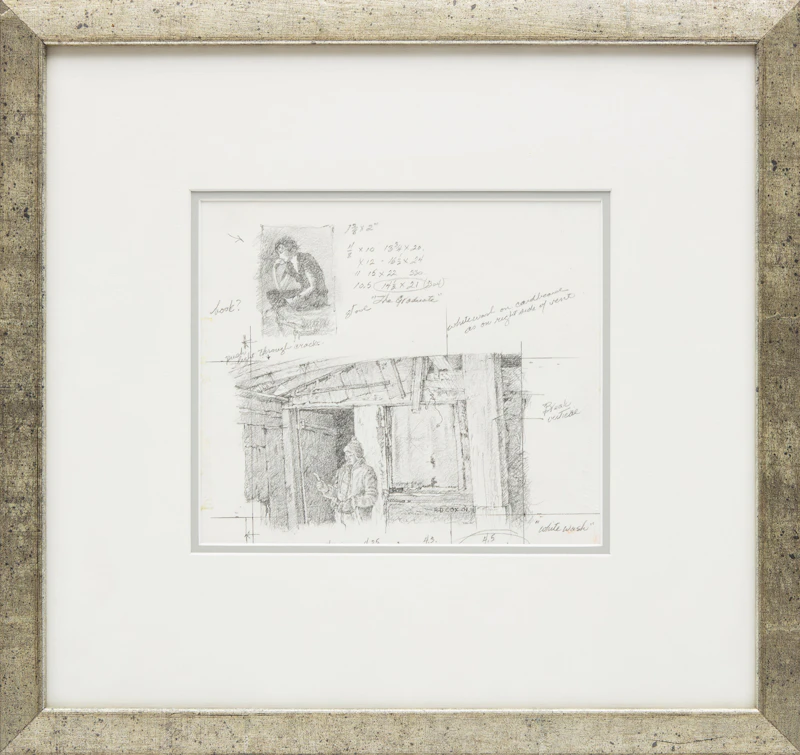 Patrick Douglass Cox, Whitewash; Study for 'Whitewash', egg tempera on panel; graphite; book, 2001 - view 5