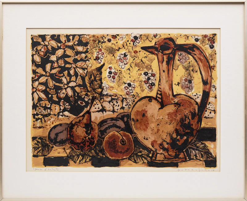 Paul-Vanier Beaulieu, Still Life with Jug and Fruit, colour lithograph, 1956 - view 2