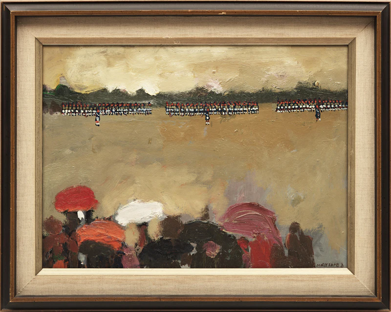 Molly Lamb Bobak, Last Parade of the Black Watch, oil on board - view 2